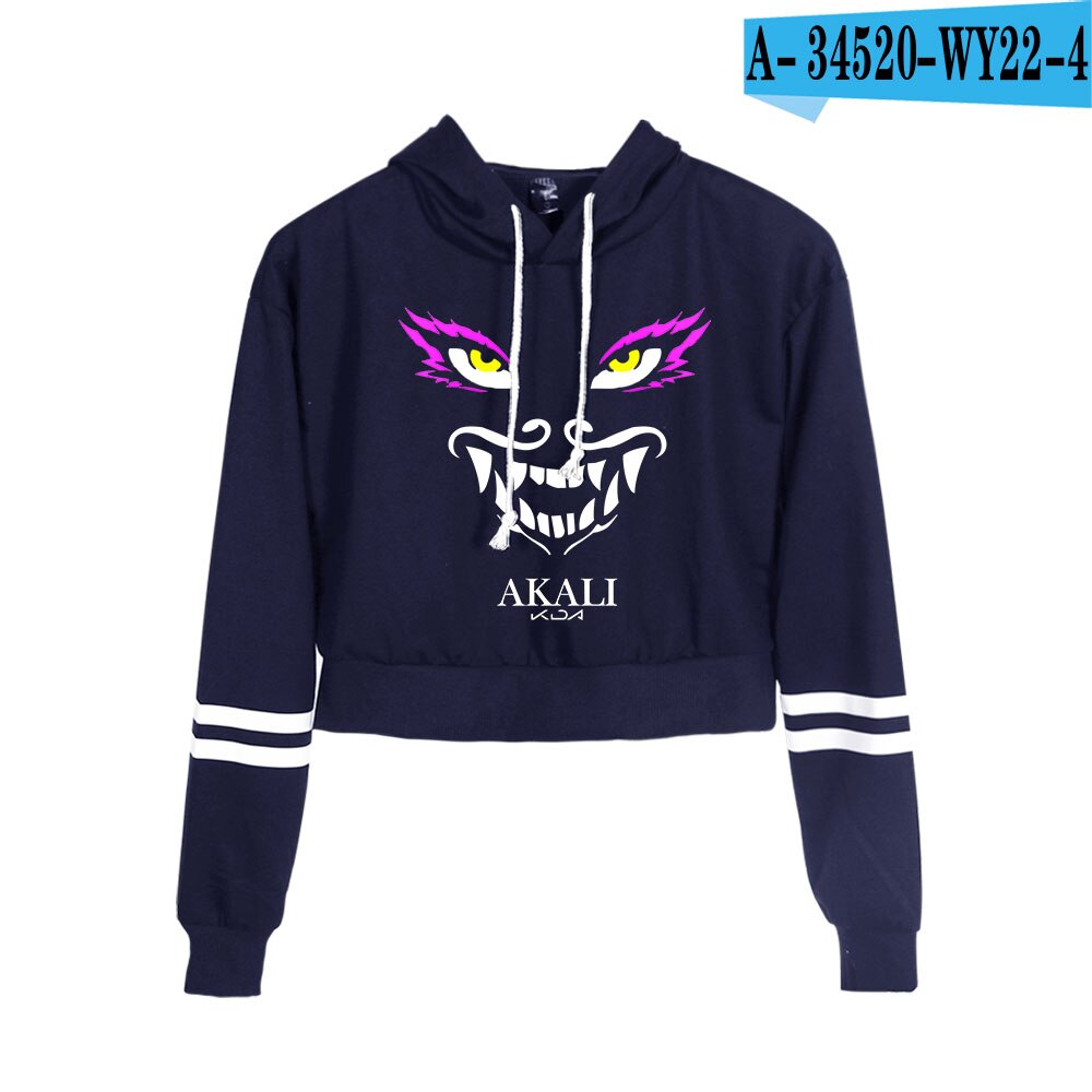 K/DA The Baddest Pullovers Navel Crop Hoodies Collection - League of Legends Fan Store