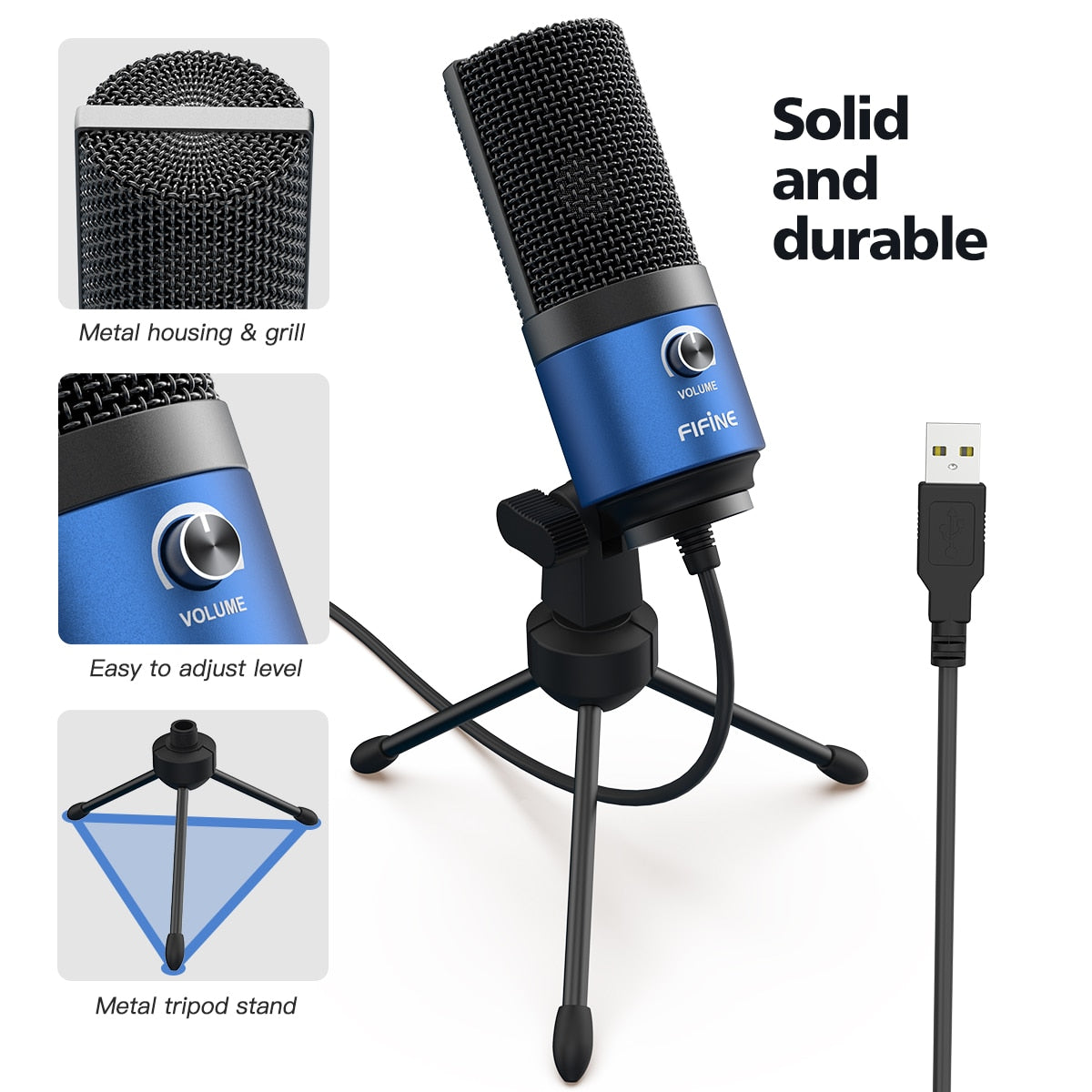 "FIFINE" Metal USB Condenser Recording Microphone -K669 - League of Legends Fan Store