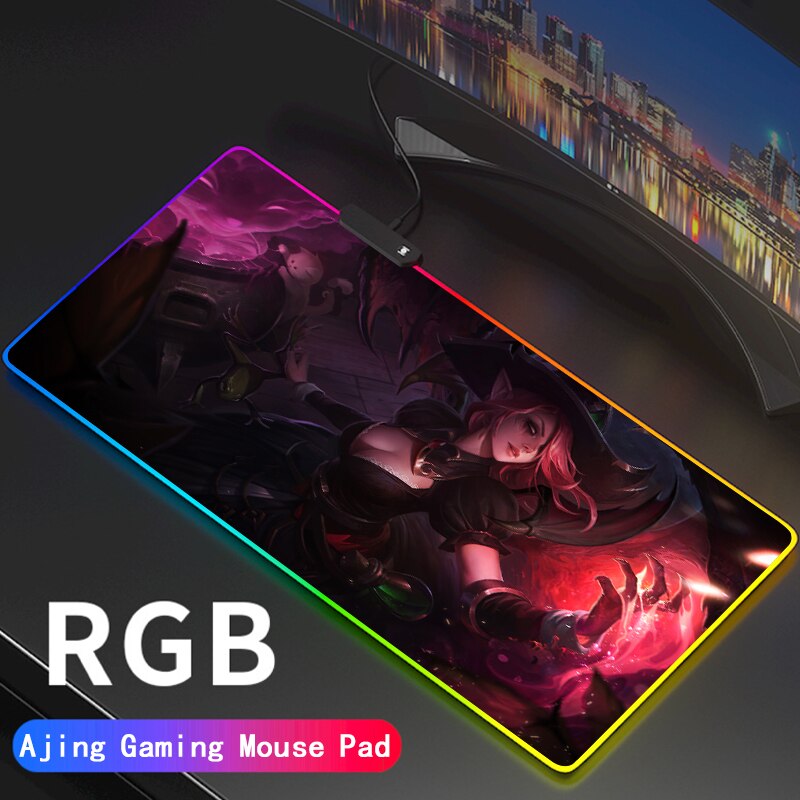 League of Legends Collection 21 RGB Gaming  MousePad Large LOL Locking Edge Speed Gamer LED Mouse Pad Soft Laptop Mat - League of Legends Fan Store