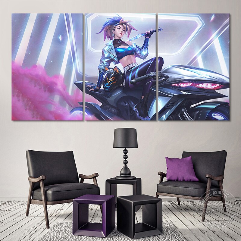 Akali K/DA All Out "The Rogue Assassin" Poster - Canvas Painting - League of Legends Fan Store