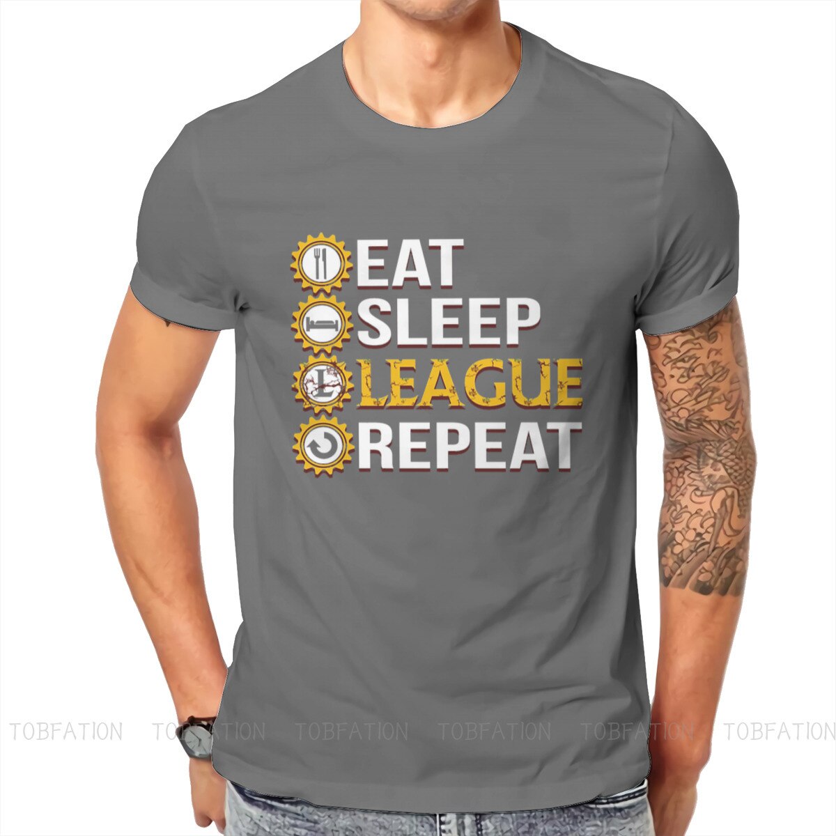 Eat Sleep League Repeat Funny T Shirt - League of Legends Fan Store