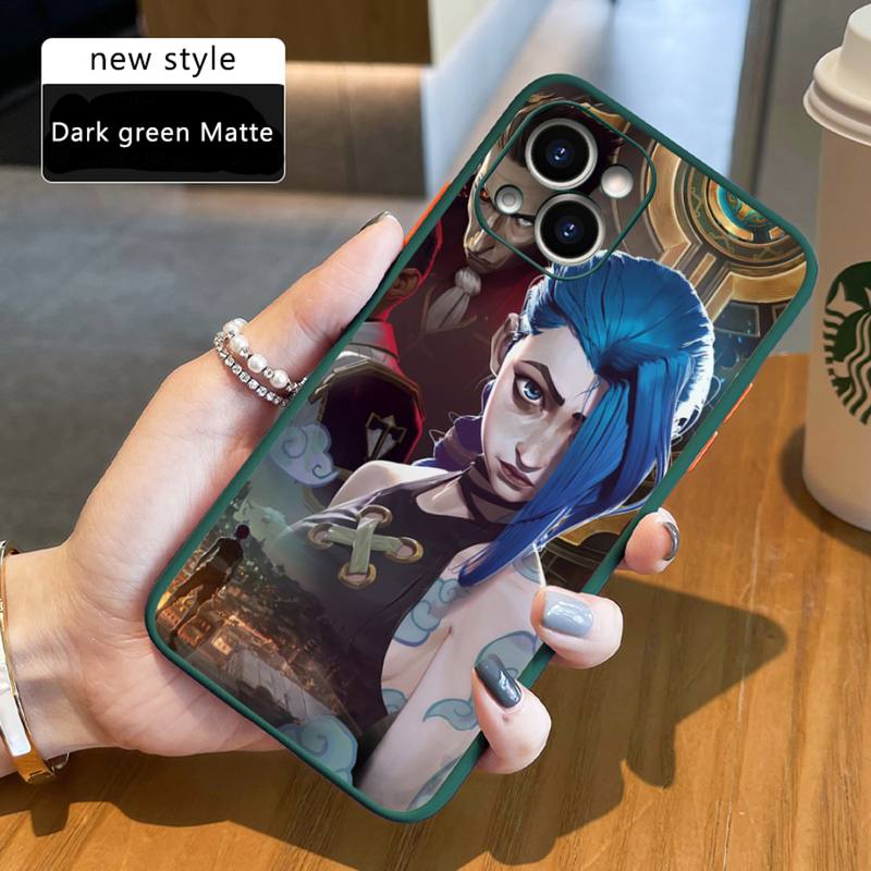 Arcane jinx Phone Case For iPhone 12 11 Mini Pro XR XS Max 7 8 Plus X Matte transparent Back Cover - League of Legends Fan Store