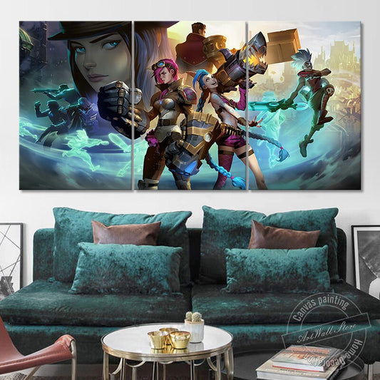 Arcane Jinx Jayce Ekko Vi Poster - Canvas Painting - League of Legends Fan Store