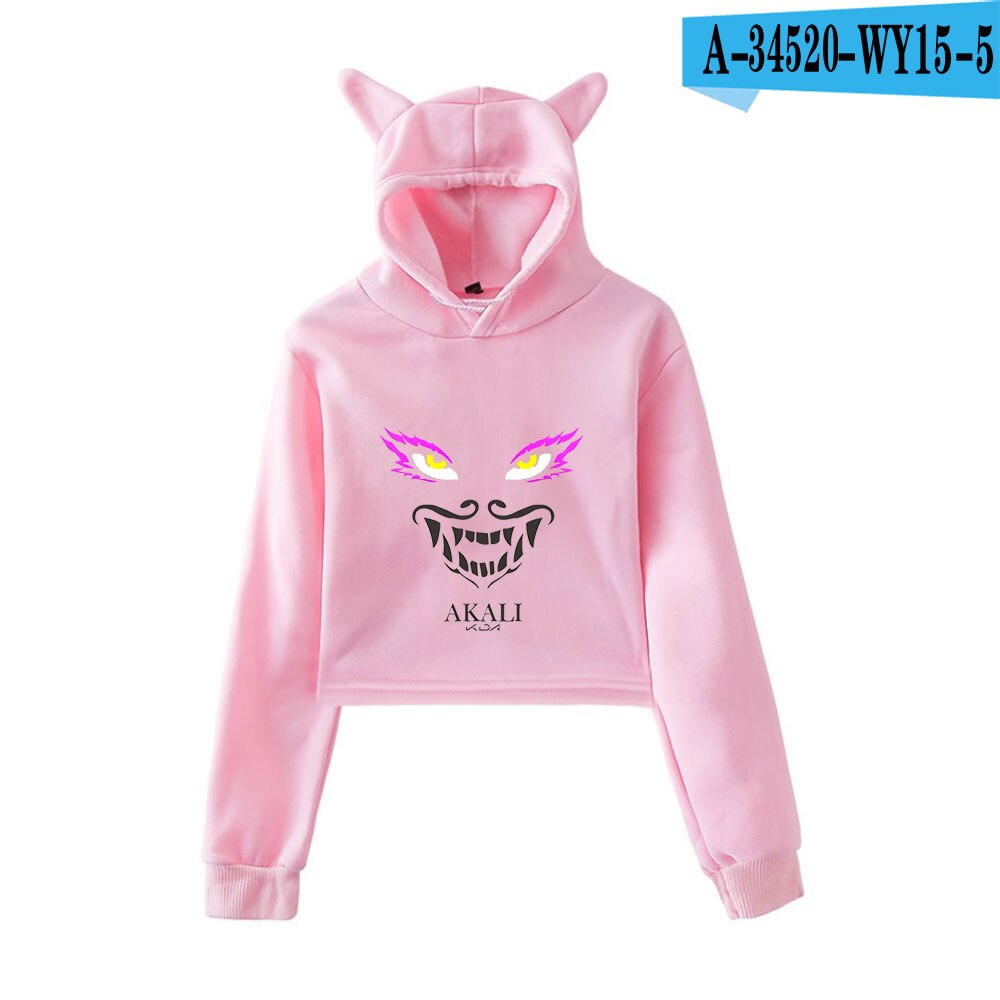 K/DA The Baddest Cat Ear Crop Hoodies Collection - League of Legends Fan Store