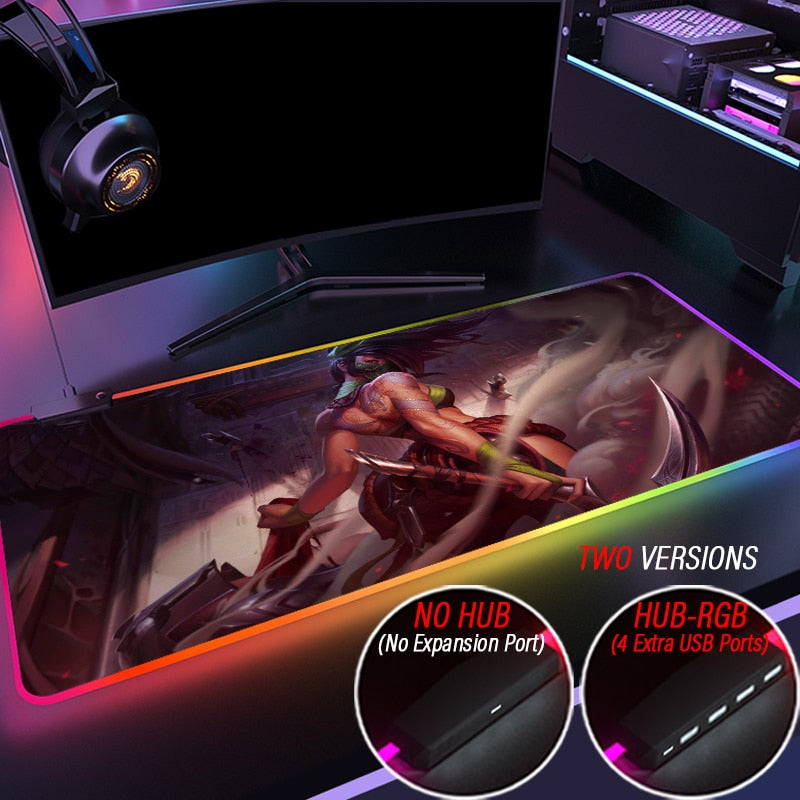 League of Legends  Collection 25 Mouse Pad RGB Glowing LOL Yasuo HUB 4 Port USB League of Legends PC Mat Kawaii Accessories Carpet - League of Legends Fan Store