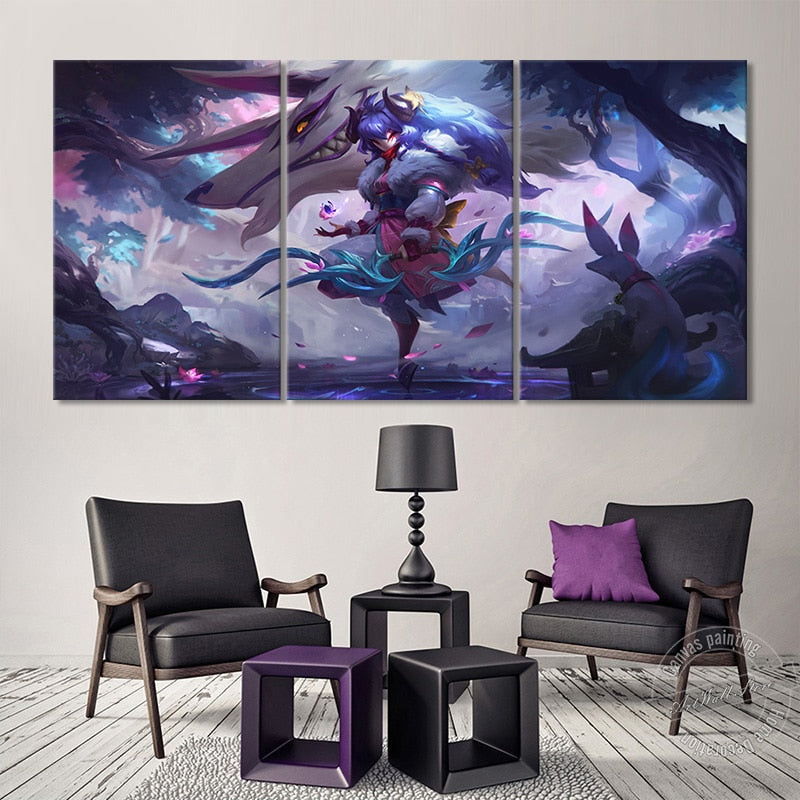 "Spirit Blossom" Kindred Eternal Hunters Poster - Canvas Painting - League of Legends Fan Store