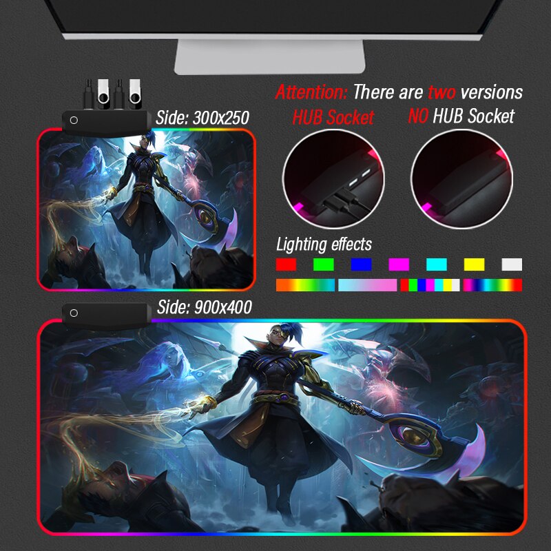 Ziggs Kayn Jinx Ekko Malphite Karma RGB Mouse Pad Collection - League of Legends Fan Store