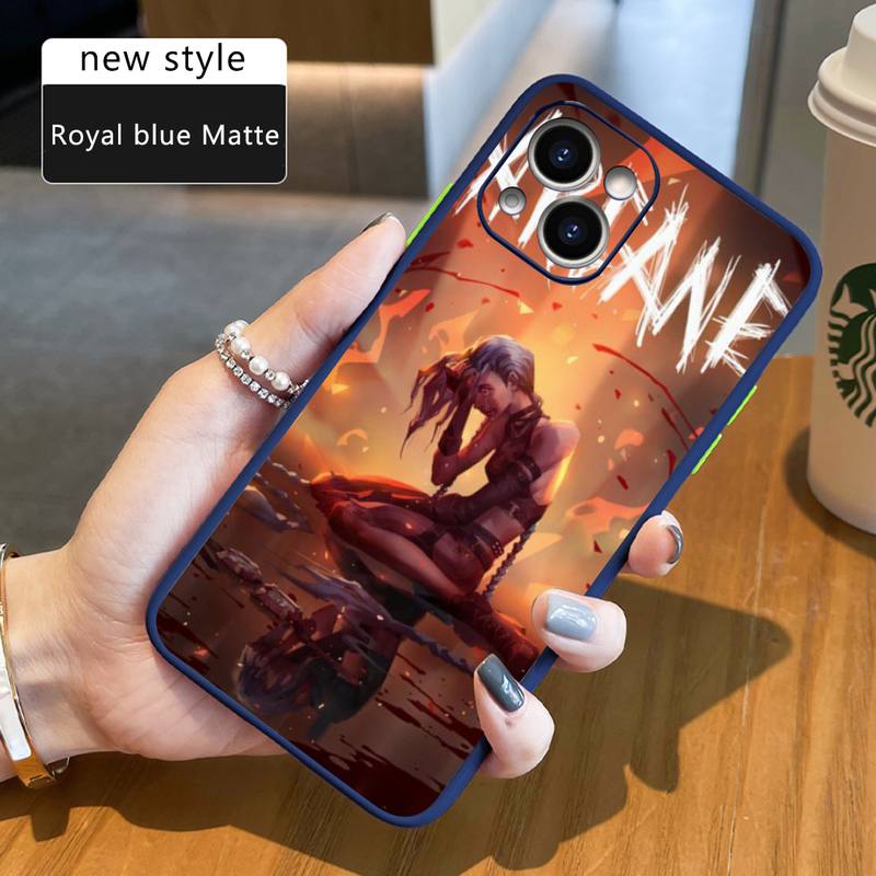 Arcane jinx Phone Case For iPhone 12 11 Mini Pro XR XS Max 7 8 Plus X Matte transparent Back Cover - League of Legends Fan Store