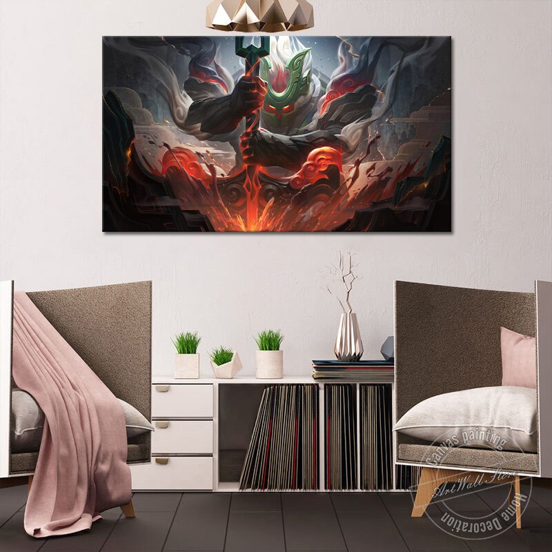 Nautilus "Titan of The Depths" "Shan Hai Scrolls" ChoGath Poster - Canvas Painting - League of Legends Fan Store