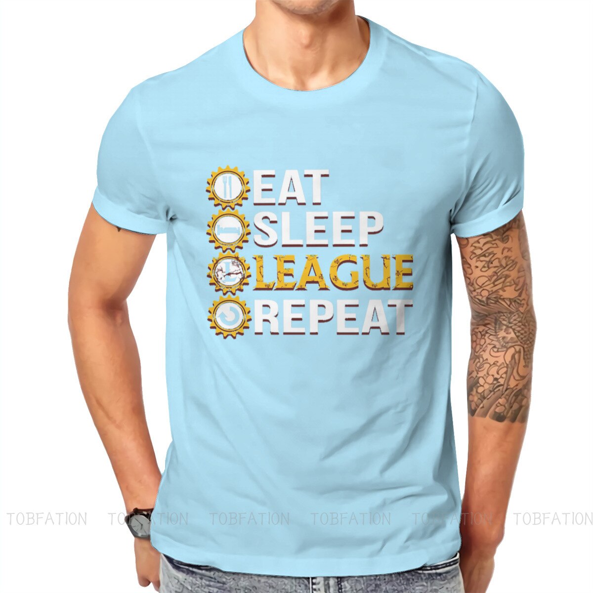 Eat Sleep League Repeat Funny T Shirt - League of Legends Fan Store