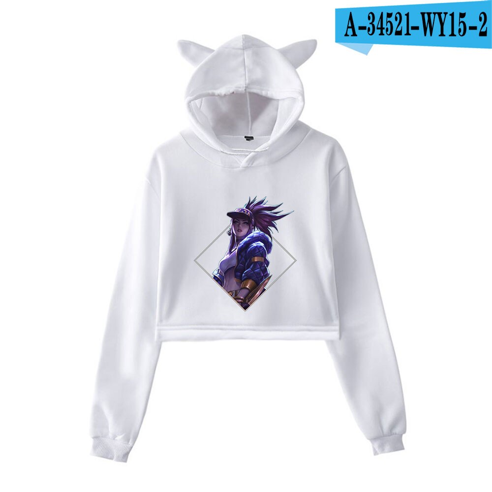 K/DA The Baddest Cat Ear Crop Hoodies Collection - League of Legends Fan Store