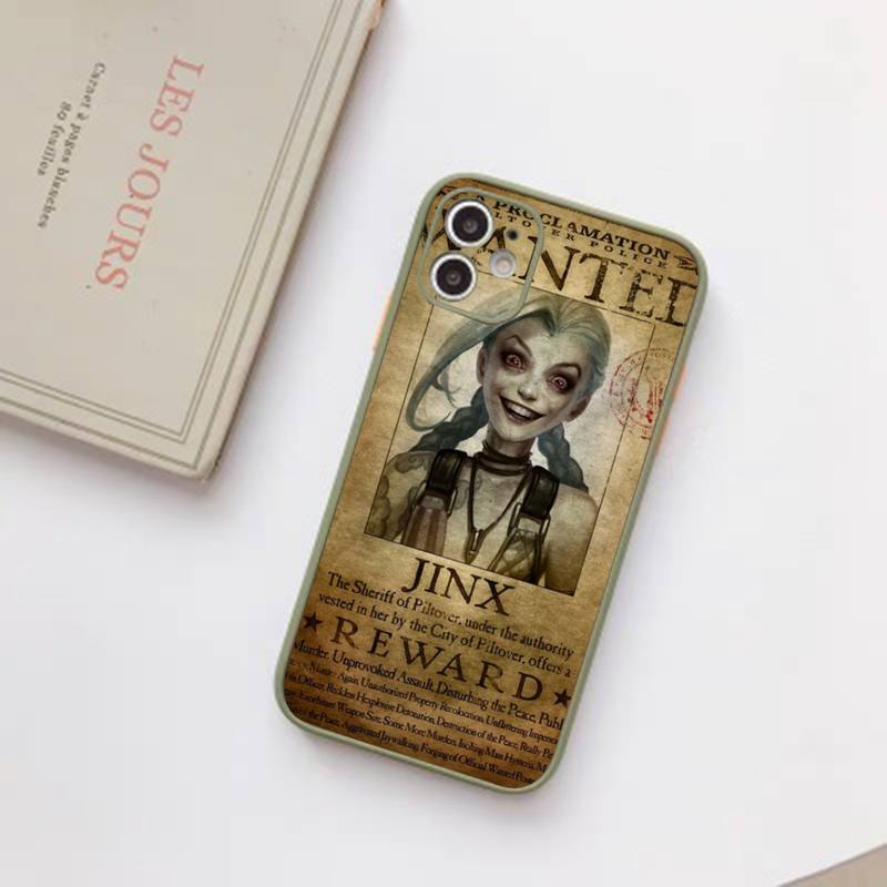 Arcane jinx Phone Case For iPhone 12 11 Mini Pro XR XS Max 7 8 Plus X Matte transparent Back Cover - League of Legends Fan Store