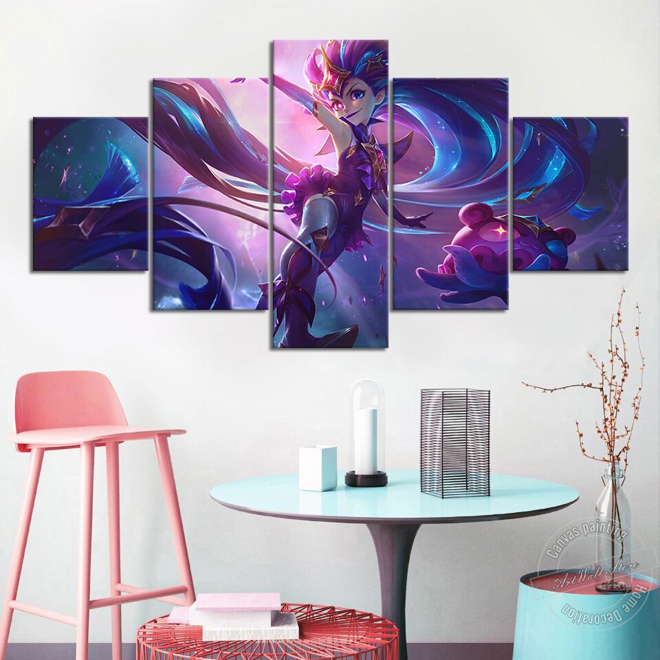 "Star Guardian" Syndra Ahri Zoe Lux Poster - Canvas Painting - League of Legends Fan Store