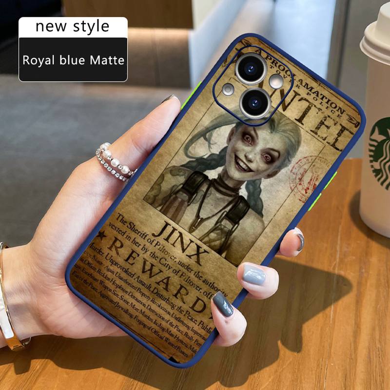 Arcane jinx Phone Case For iPhone 12 11 Mini Pro XR XS Max 7 8 Plus X Matte transparent Back Cover - League of Legends Fan Store