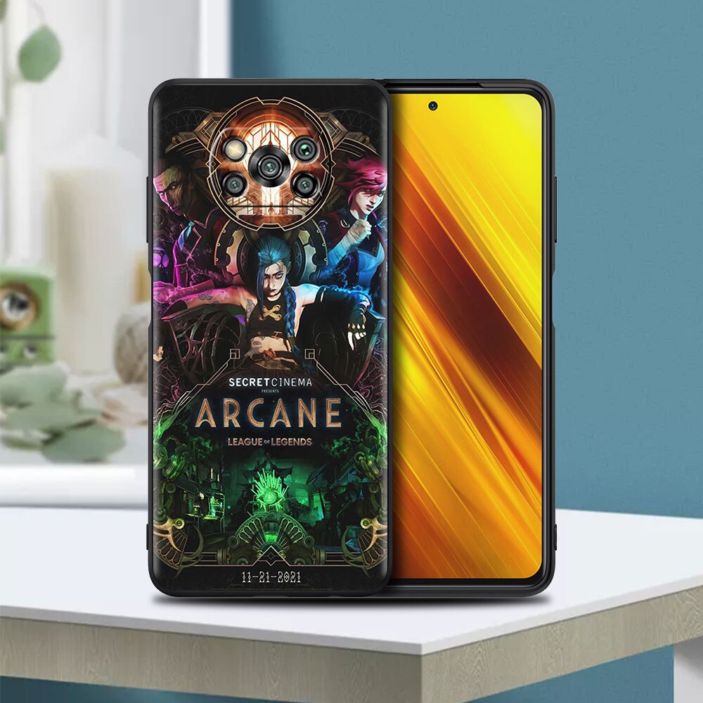 Arcane Hot Anime TPU Case For Xiaomi Mi Poco X3 NFC M4 Pro M3 F3 GT F1 X2 11T 11 Lite 10T 9T Note 10 Black Soft Phone Cover Capa - League of Legends Fan Store