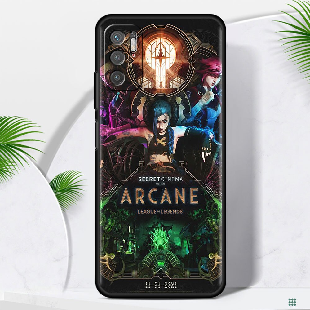 Arcane Hot Anime Soft Case For Xiaomi Redmi Note 9 8 10 Pro 9S 10S 9C NFC K40 9A 7 9T 8T 7A Black Phone Cover Silicone Shell Sac - League of Legends Fan Store