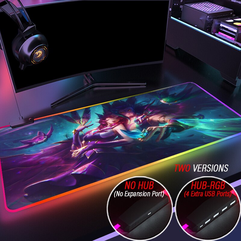 League of Legends Collection 3 Mouse Pad Anime Gaming RGB LOL Mat 4 Port USB Customized Mousepad - League of Legends Fan Store