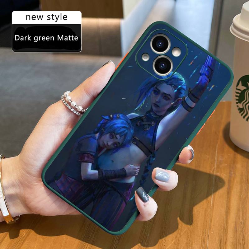 Arcane jinx Phone Case For iPhone 12 11 Mini Pro XR XS Max 7 8 Plus X Matte transparent Back Cover - League of Legends Fan Store