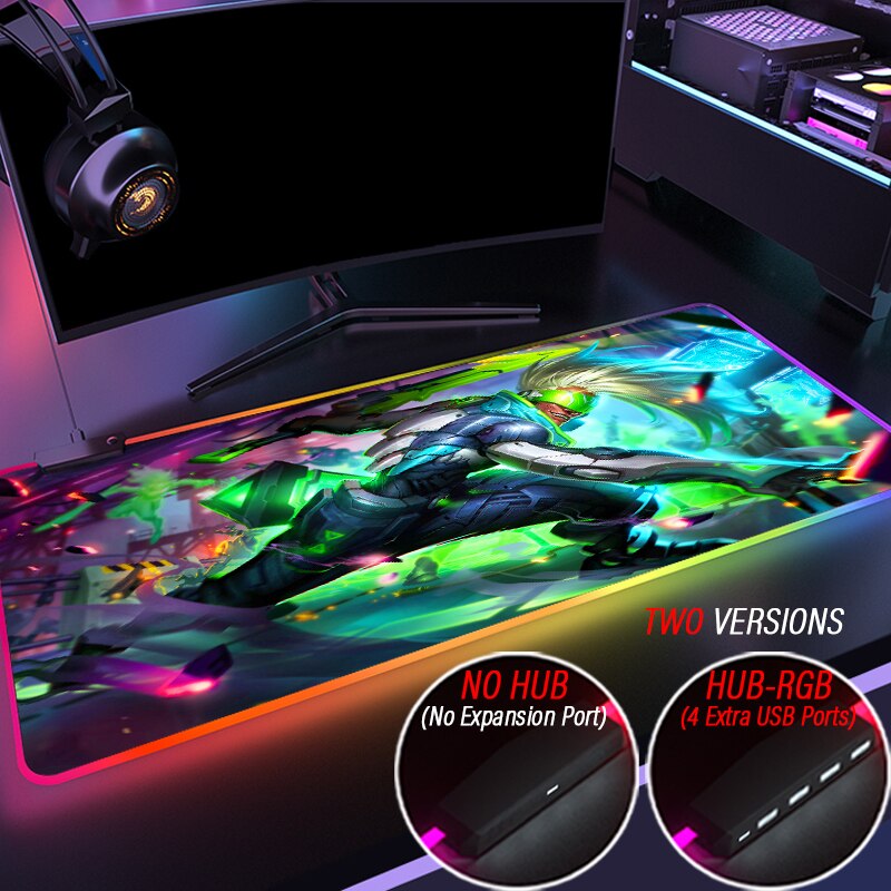 League of Legends Collection 16 RGB Gaming Mouse Pad League of Legends HD-Color Custom LED Desk Mat  HUB Accessories 4 Port USB Mousepad - League of Legends Fan Store