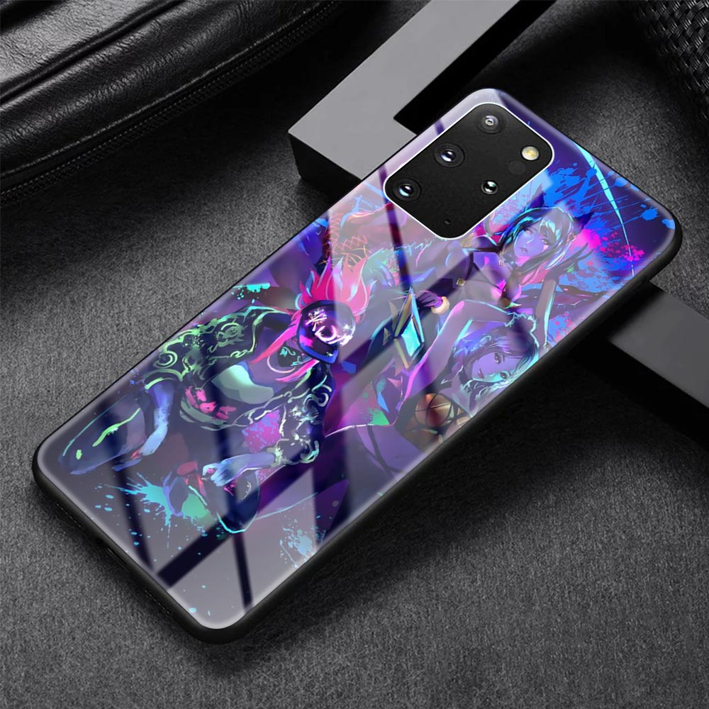 Collection 1 Glass Case For Samsung Galaxy S20 FE S10 S9 S8 Plus Note 20 Ultra 10 Lite 9 8 Phone Cover Shell League Legends LOL Kda Back Capa - League of Legends Fan Store