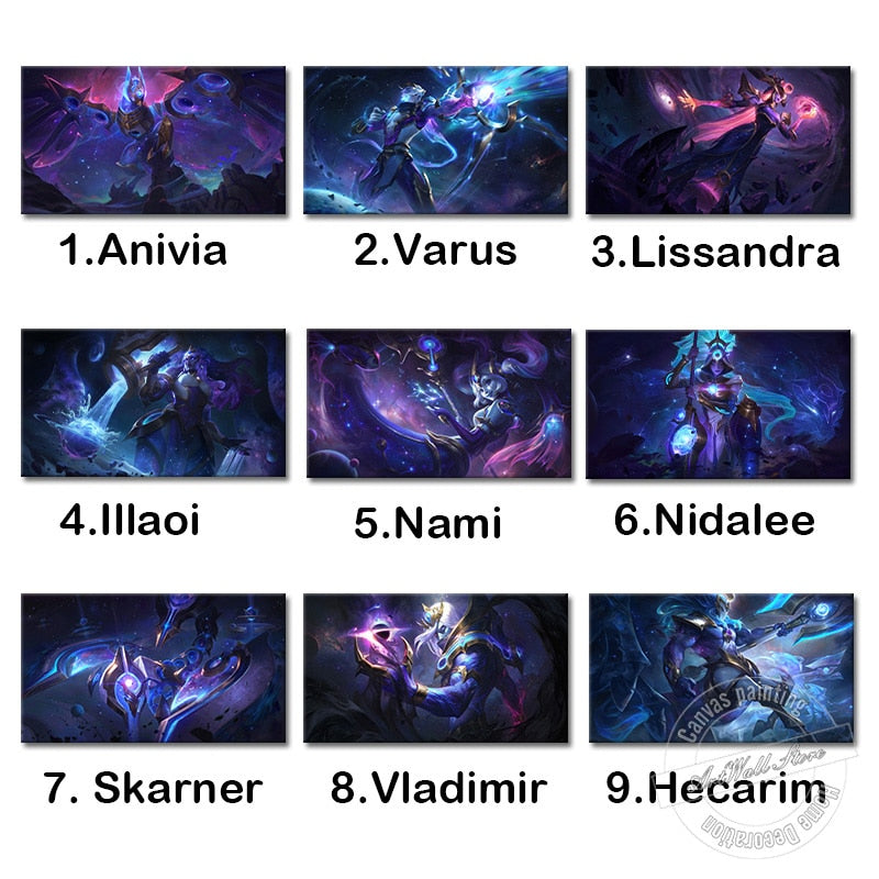 "Dark Star"  Anivia Varus Lissandra Illaoi Nami Skarner Vladimir Poster - Canvas Painting - League of Legends Fan Store