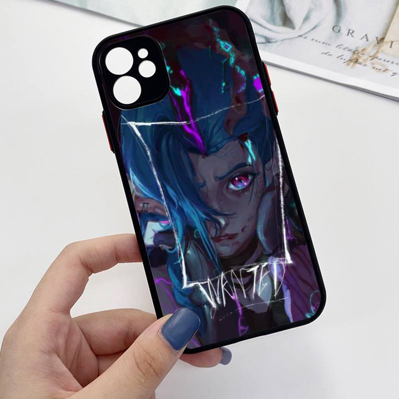 Arcane jinx Phone Case For iPhone 13 12 11 Mini Pro XR XS Max 7 8 Plus X Matte transparent Back Cover - League of Legends Fan Store