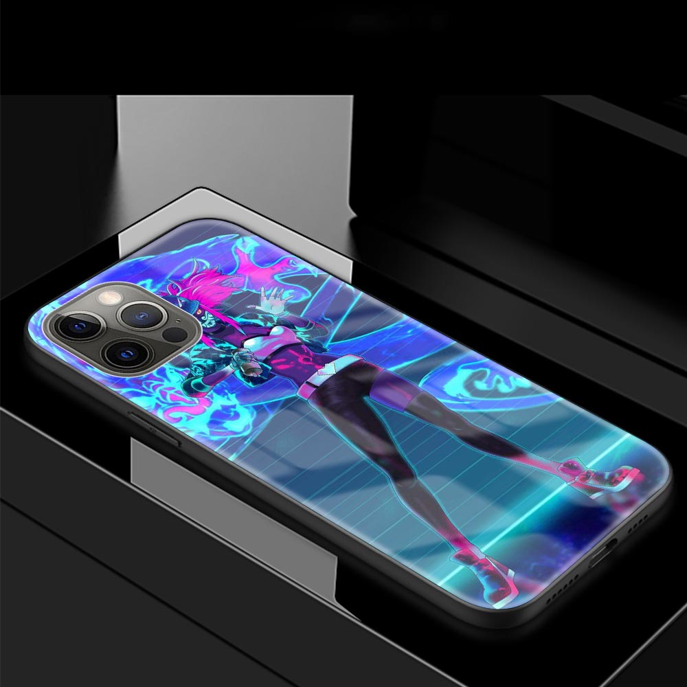 Collection 2 Glass Case For Apple iPhone 11 Pro Max 12 Mini 8 7 XS XR X 6 6S Plus SE 2020 Phone Cover Fundas Capa League Legends LOL Kda - League of Legends Fan Store