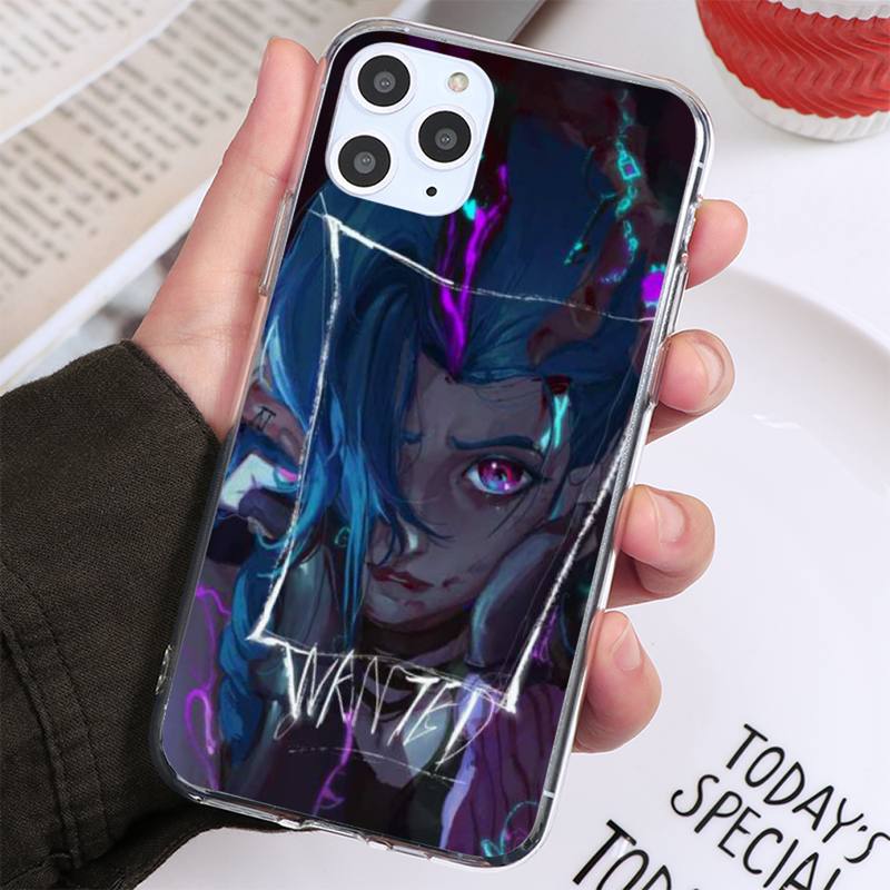 Collection 2 Arcane jinx Phone Case For iphone 13 12 11 8 7 plus mini x xs xr pro max Transparent soft - League of Legends Fan Store