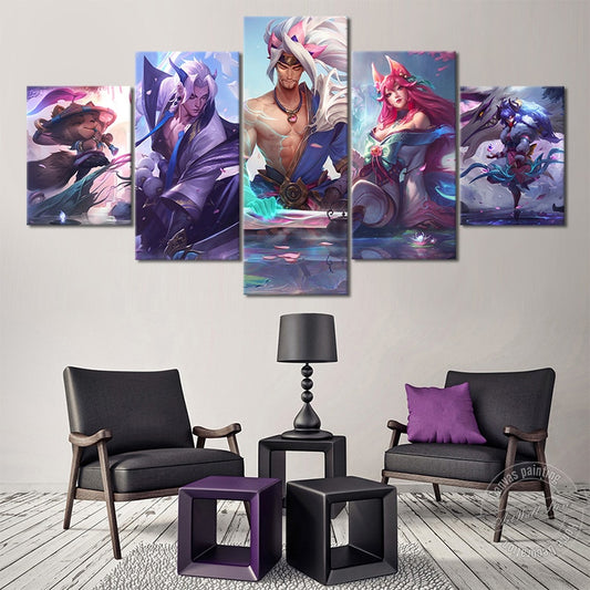 "New Spirit Blossom" Skins Yasuo Ahri Yone Teemo Kindred Poster - Canvas Painting - League of Legends Fan Store