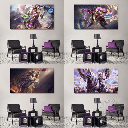 "Battle Queen" Qiyana Katarina Janna Diana Rell Poster - Canvas Painting - League of Legends Fan Store