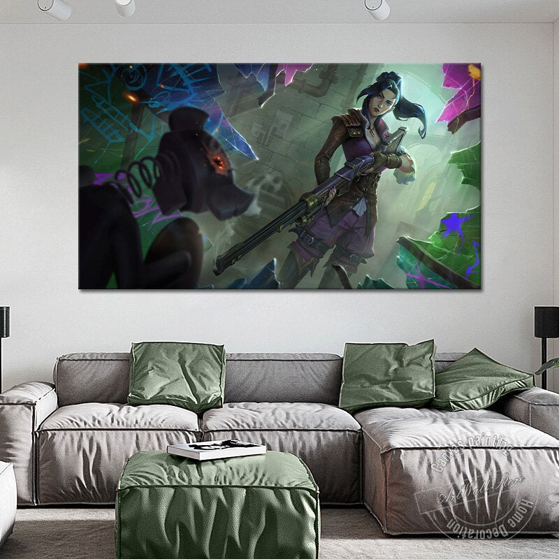 Arcane Caitlyn "The Sheriff of Piltover" Poster - Canvas Painting - League of Legends Fan Store