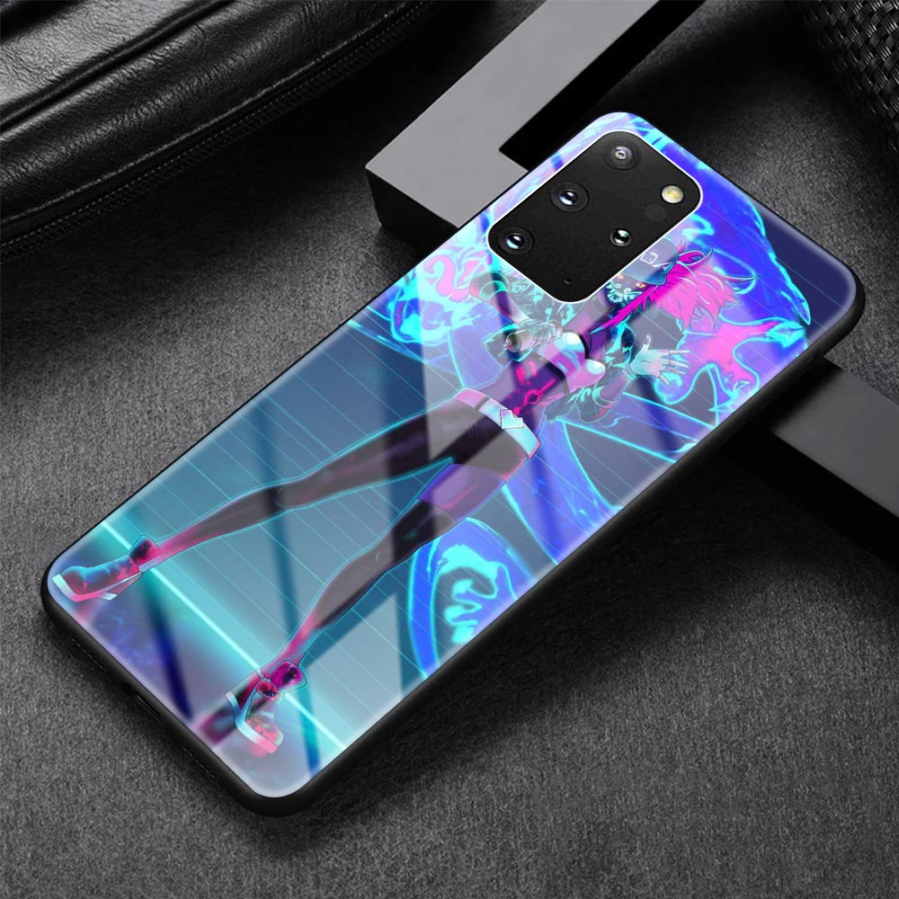 Collection 2 Glass Case For Samsung Galaxy S20 FE S10 S9 S8 Plus Note 20 Ultra 10 Lite 9 8 Phone Cover Shell League Legends LOL Kda Back Capa - League of Legends Fan Store