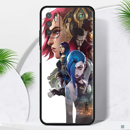 Arcane Hot Anime Soft Case For Xiaomi Redmi Note 9 8 10 Pro 9S 10S 9C NFC K40 9A 7 9T 8T 7A Black Phone Cover Silicone Shell Sac - League of Legends Fan Store