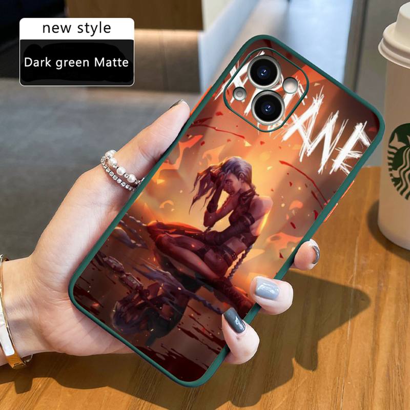 Arcane jinx Phone Case For iPhone 12 11 Mini Pro XR XS Max 7 8 Plus X Matte transparent Back Cover - League of Legends Fan Store