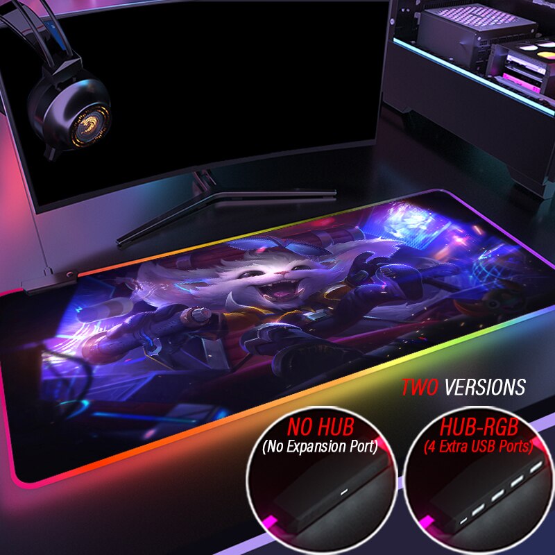 League of Legends Collection 17 RGB Mouse Pad Hi-Speed HUB 4 Port USB LOL Yasuo DIY Mousepad With Backlit Table Carpet - League of Legends Fan Store