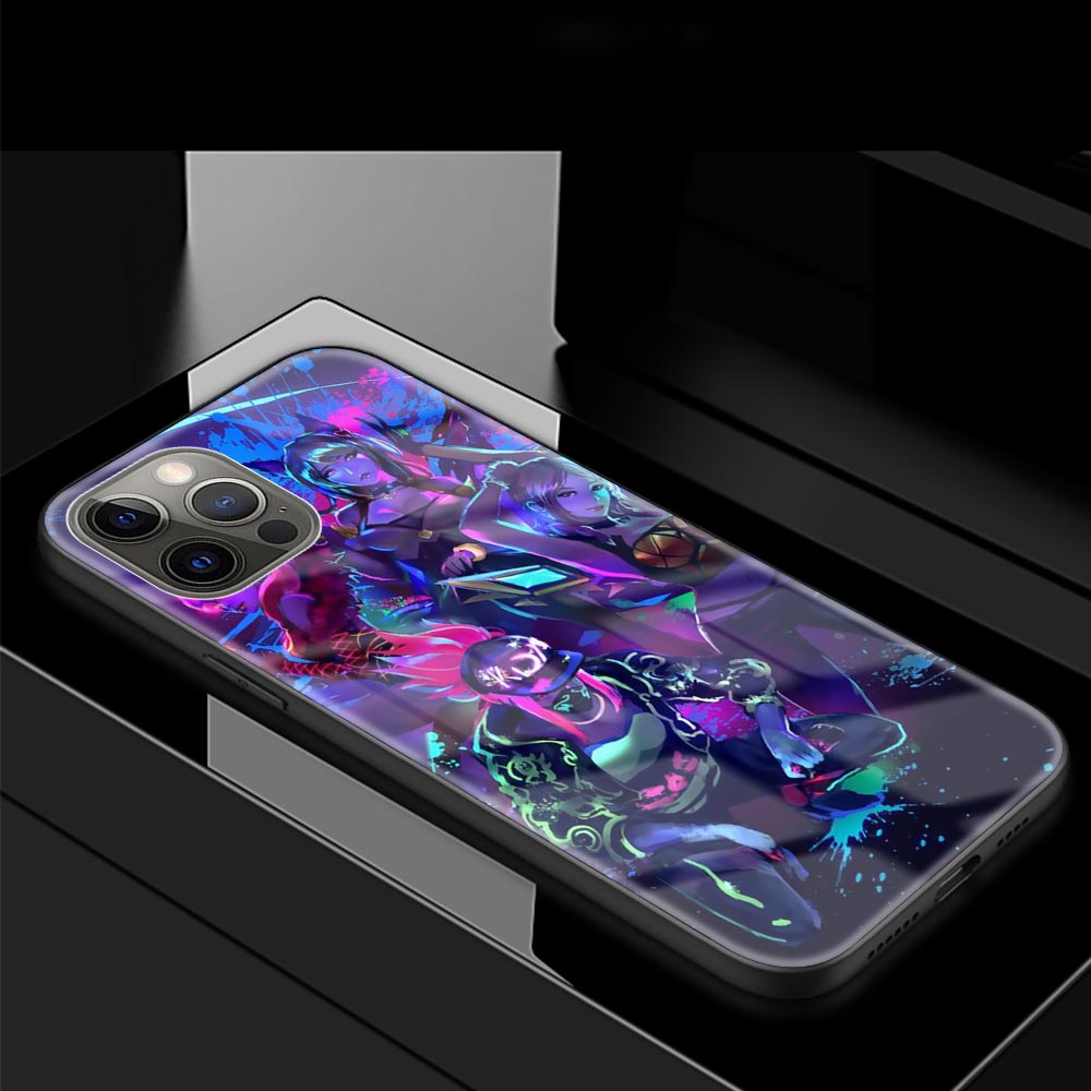 Collection 1 Glass Case For Apple iPhone 11 Pro Max 12 Mini 8 7 XS XR X 6 6S Plus SE 2020 Phone Cover Fundas Capa League Legends LOL Kda - League of Legends Fan Store