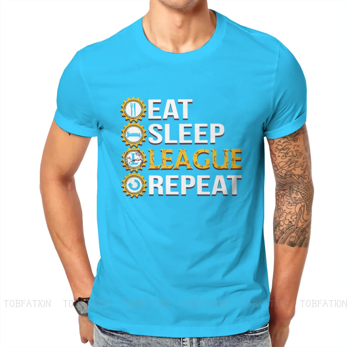 Eat Sleep League Repeat Funny T Shirt - League of Legends Fan Store