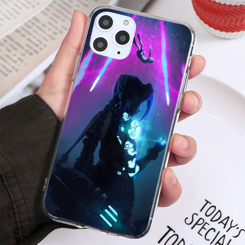 Collection 2 Arcane jinx Phone Case For iphone 13 12 11 8 7 plus mini x xs xr pro max Transparent soft - League of Legends Fan Store