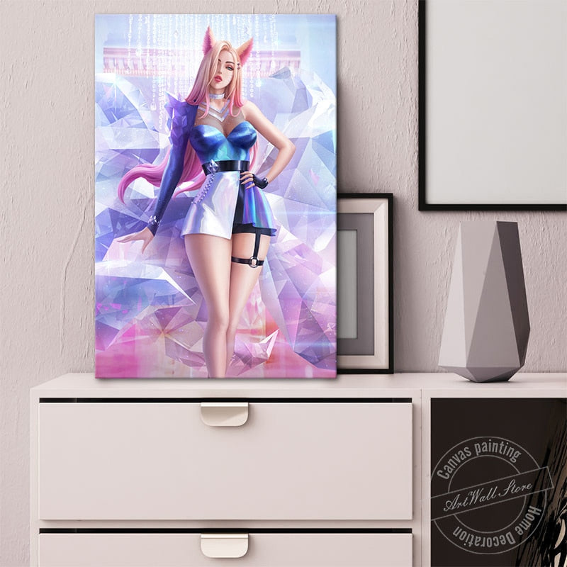 K/DA Ahri Poster - Canvas Painting 3 - League of Legends Fan Store