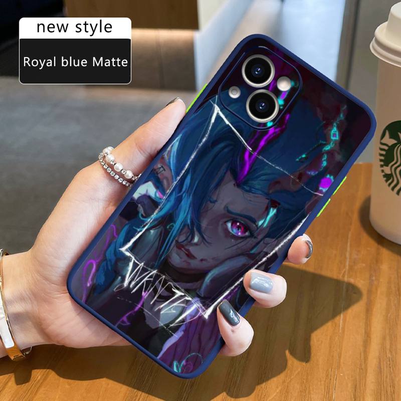 Arcane jinx Phone Case For iPhone 12 11 Mini Pro XR XS Max 7 8 Plus X Matte transparent Back Cover - League of Legends Fan Store