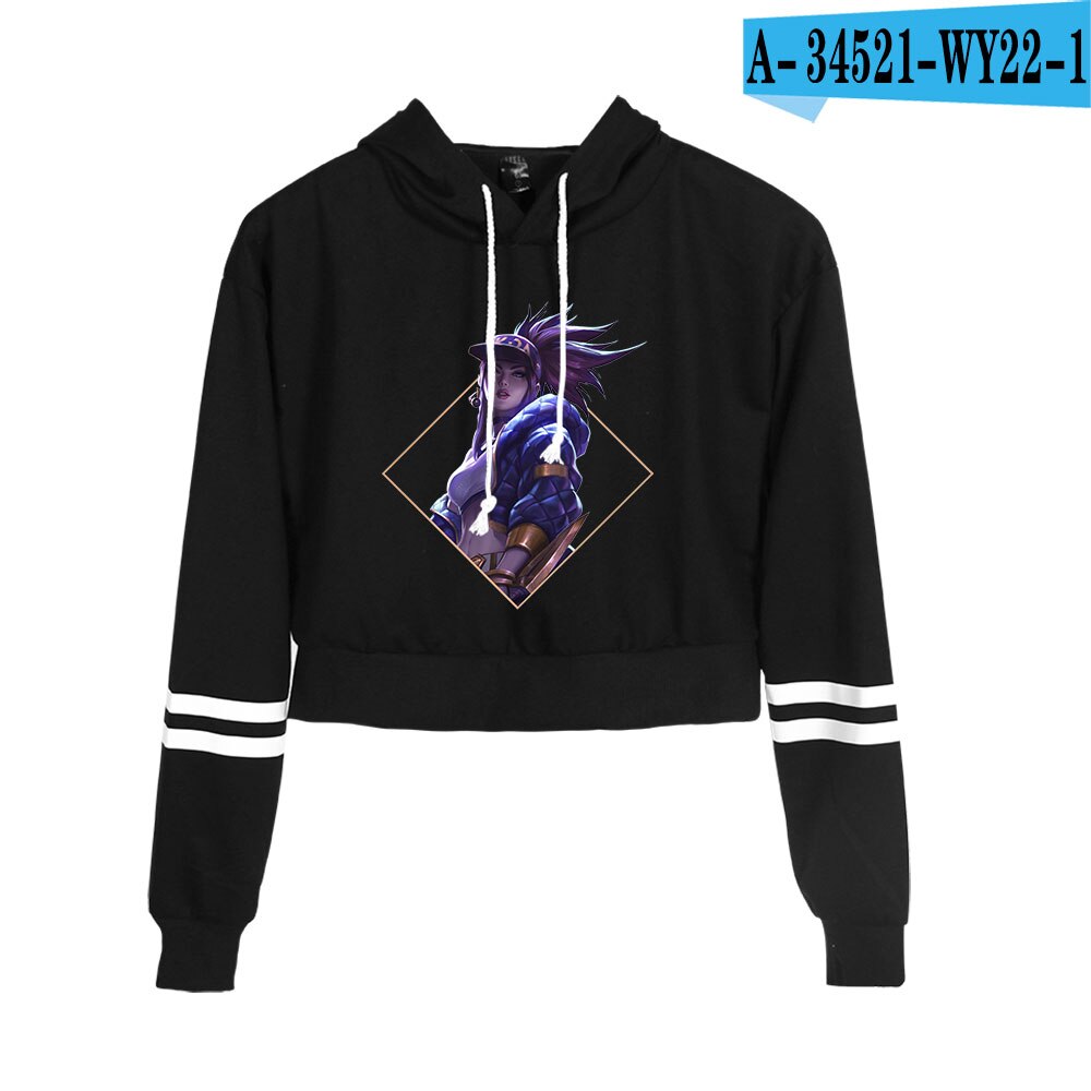 K/DA The Baddest Pullovers Navel Crop Hoodies Collection - League of Legends Fan Store