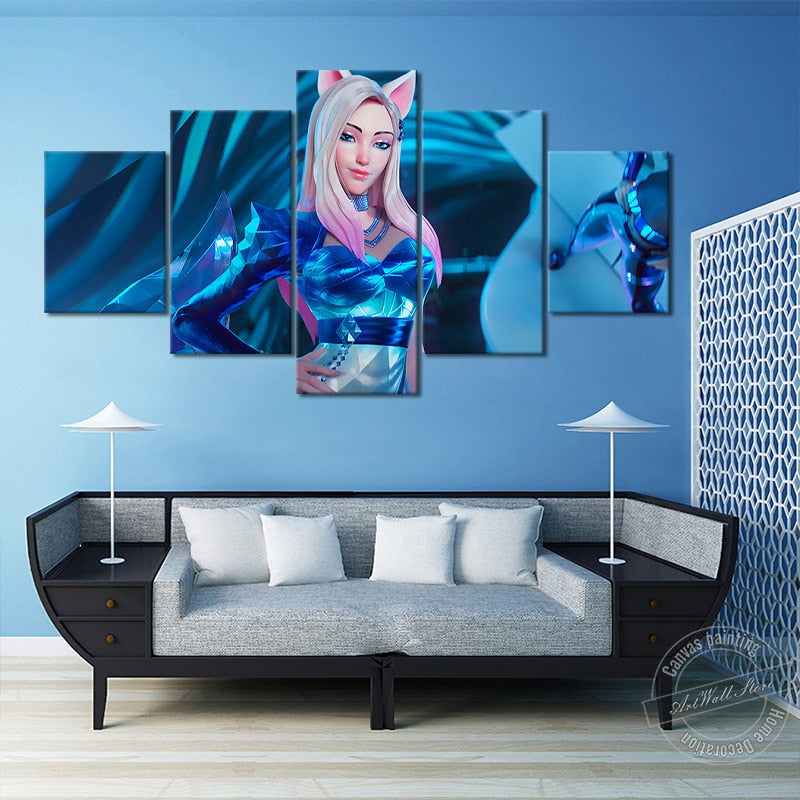 Ahri LOL K/DA ALL OUT Poster - Canvas Painting - League of Legends Fan Store