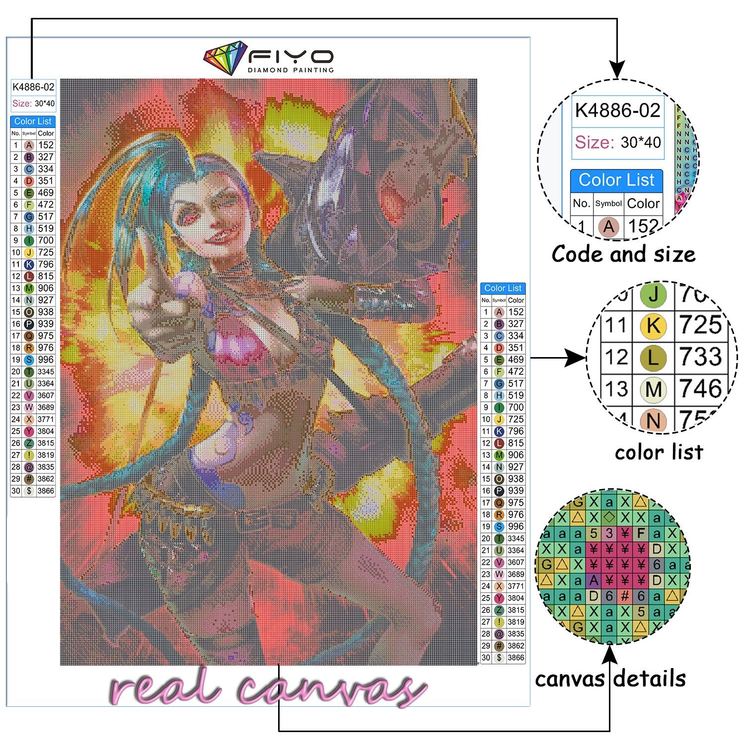 Jinx Series 2 Diamond Art Mosaic - League of Legends Fan Store