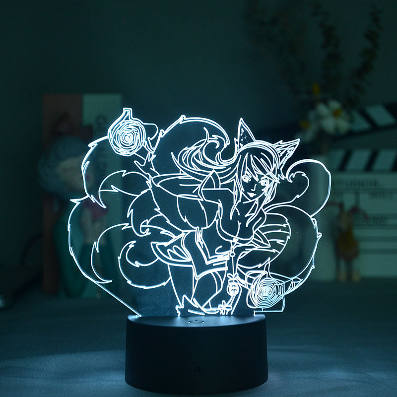 The Nine Tailed Fox Ahri Figure 3D Led Nightlight - League of Legends Fan Store