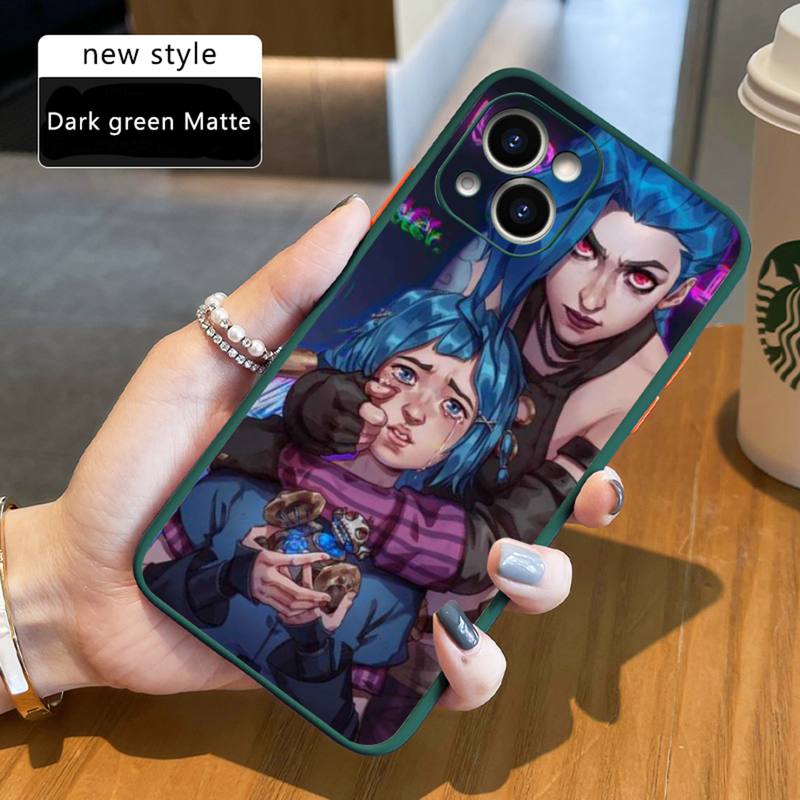 Arcane jinx Phone Case For iPhone 12 11 Mini Pro XR XS Max 7 8 Plus X Matte transparent Back Cover - League of Legends Fan Store