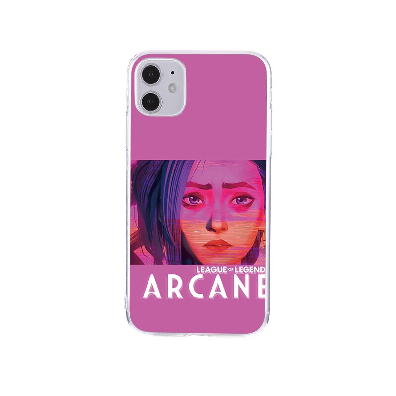 League of Legends Cartoon Arcane Jinx Phone Case For iPhone 11 12 13 Pro Max Mini XR XS X 8 7 Plus Sofe TPU Phone Cover Funda - League of Legends Fan Store