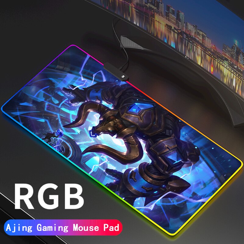 League of Legends Collection 18 RGB Mouse Pad Led Computer Mousepad Backlight Surface Mause Pad LOL Keyboard Desk Mat Support DIY - League of Legends Fan Store