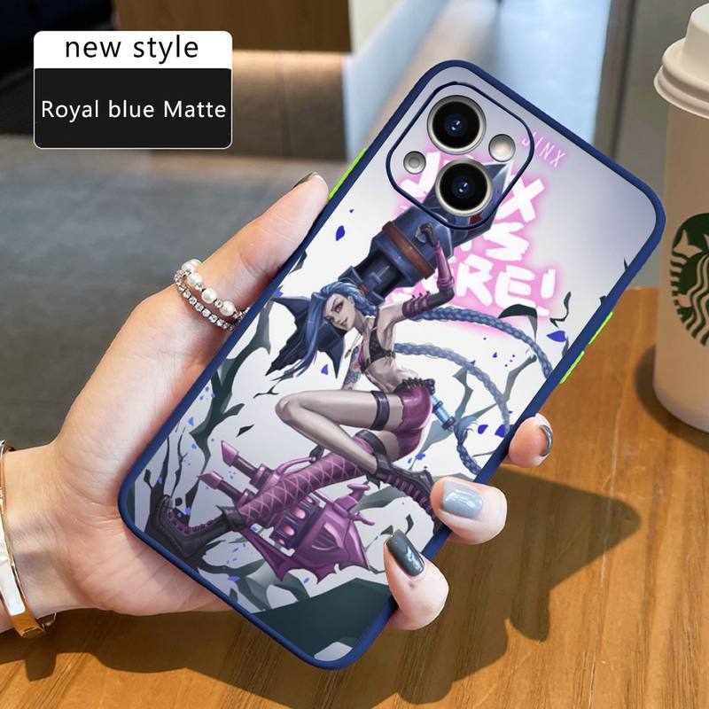 Arcane jinx Phone Case For iPhone 12 11 Mini Pro XR XS Max 7 8 Plus X Matte transparent Back Cover - League of Legends Fan Store