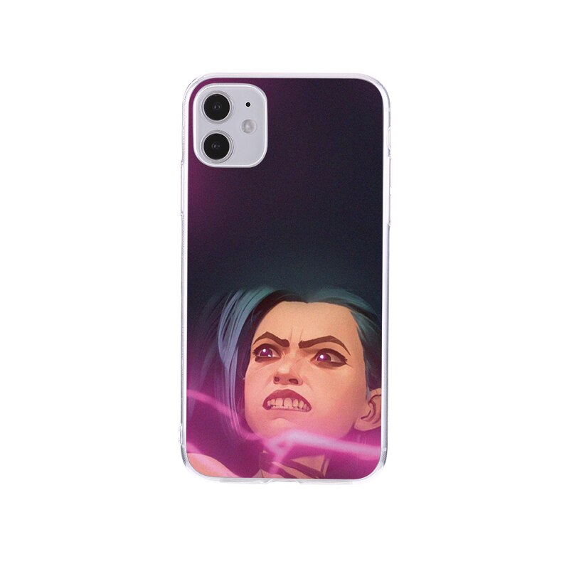 Collection 1 League of Legends Cartoon Arcane Jinx Phone Case For iPhone 11 12 13 Pro Max Mini XR XS X 8 7 Plus Sofe TPU Phone Cover Funda - League of Legends Fan Store