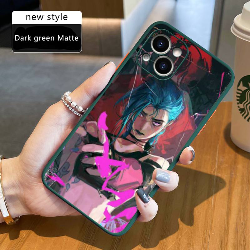 Arcane jinx Phone Case For iPhone 12 11 Mini Pro XR XS Max 7 8 Plus X Matte transparent Back Cover - League of Legends Fan Store